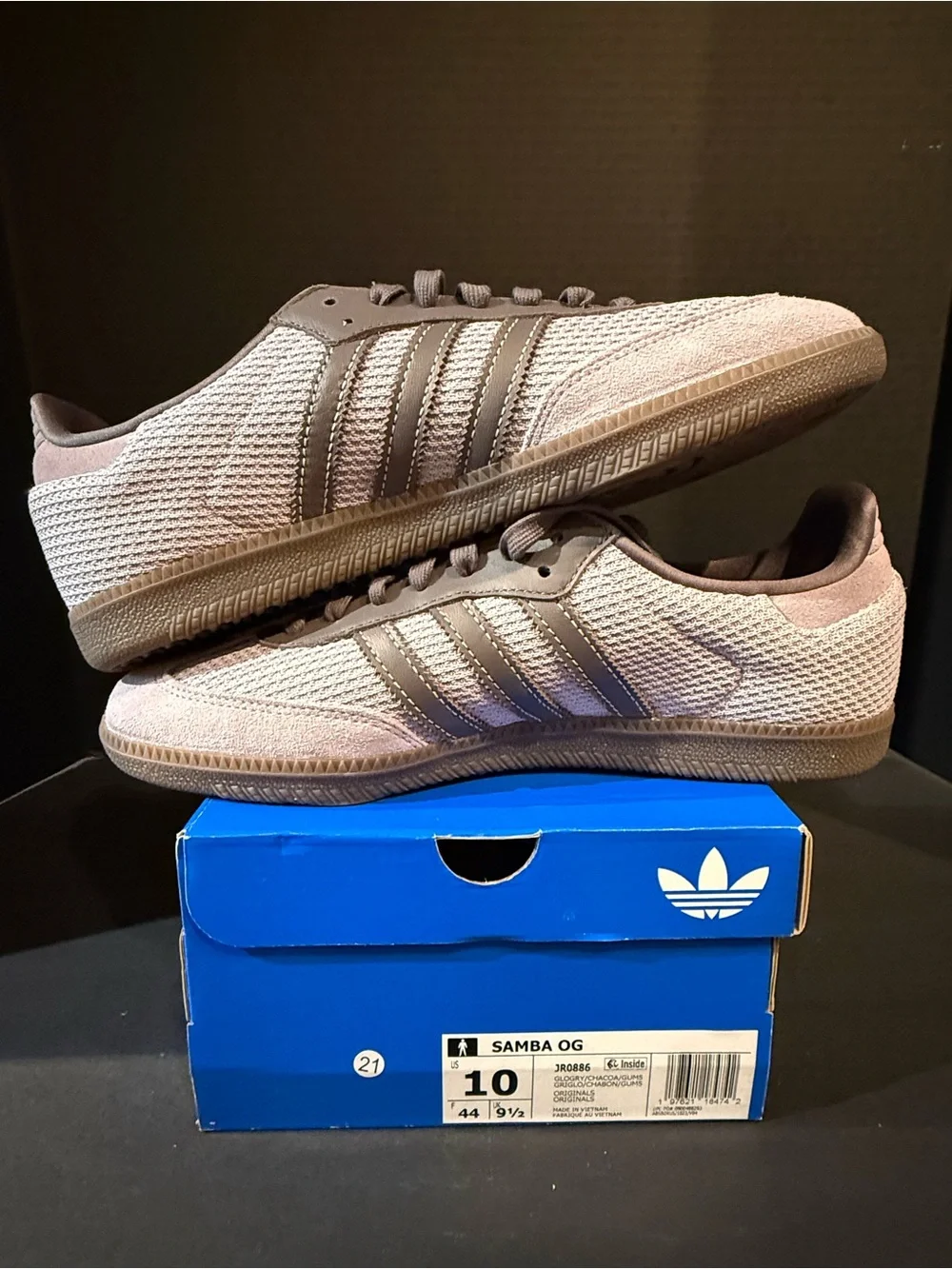 adidas Samba OG Knit Sneakers — Taupe/Grey 10M